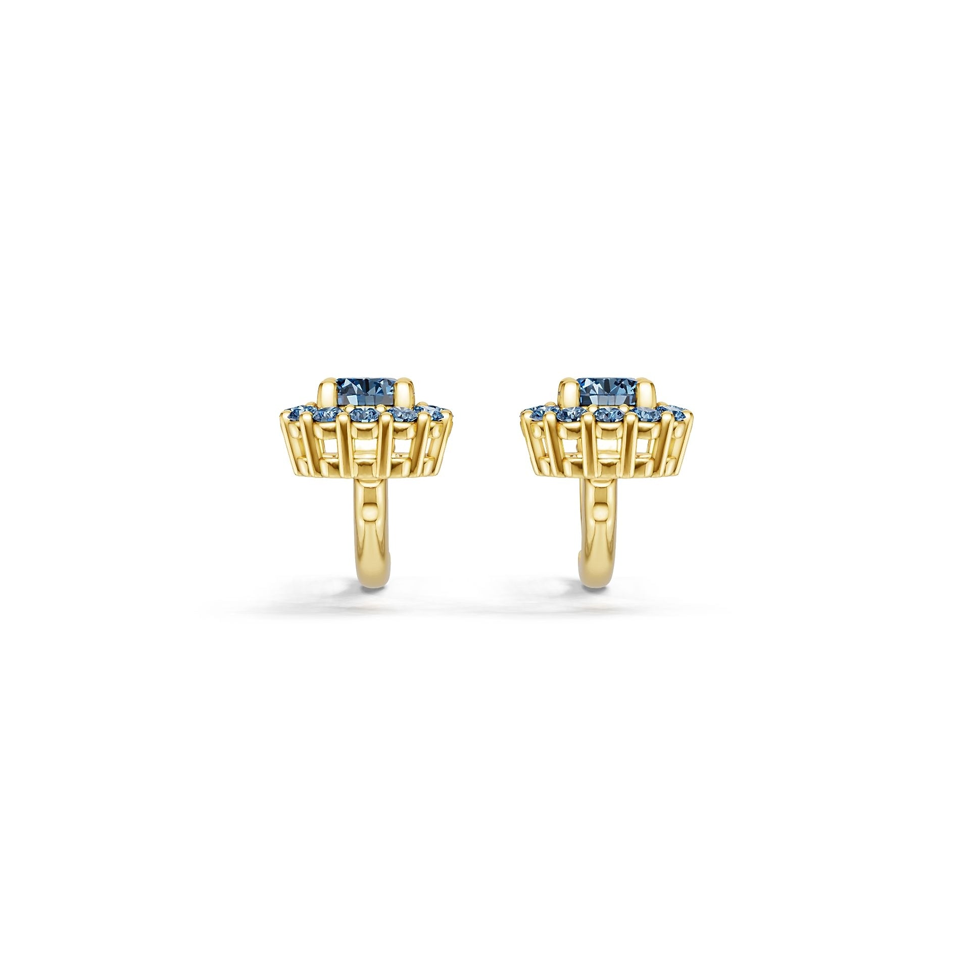 10K 14K Gold or 14K Gold Semi Mount Earrings Setting Round Rd Diamond Accent Syzjewelry