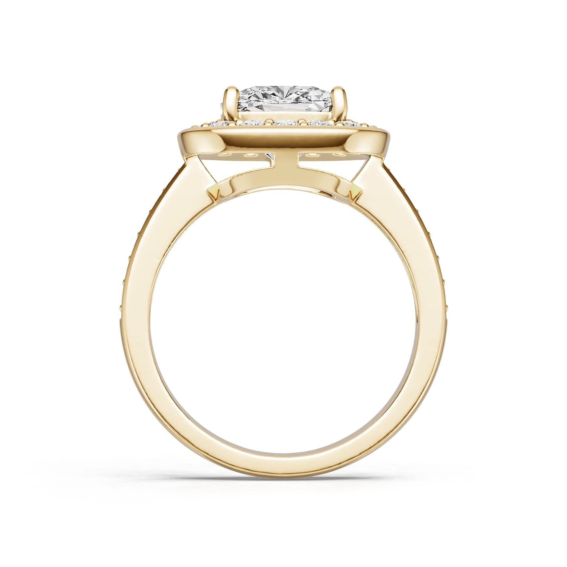 14K Gold Semi Mount Ring Setting Cushion Cu 5x8mm Diamond Accent Syz Jewelry