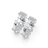 Boucles d'oreilles semi-montées en argent sterling serti ovale OV 5X3mm