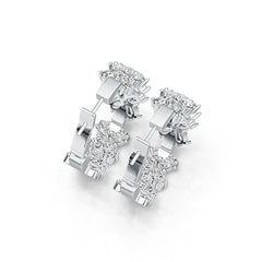 Boucles d'oreilles semi-montées en argent sterling serti ovale OV 5X3mm