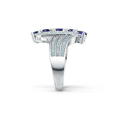 18K Gold Semi Mount Ring Setting Round RD 4.5x4.5mm with White Topaz Diamond Accent DHJ