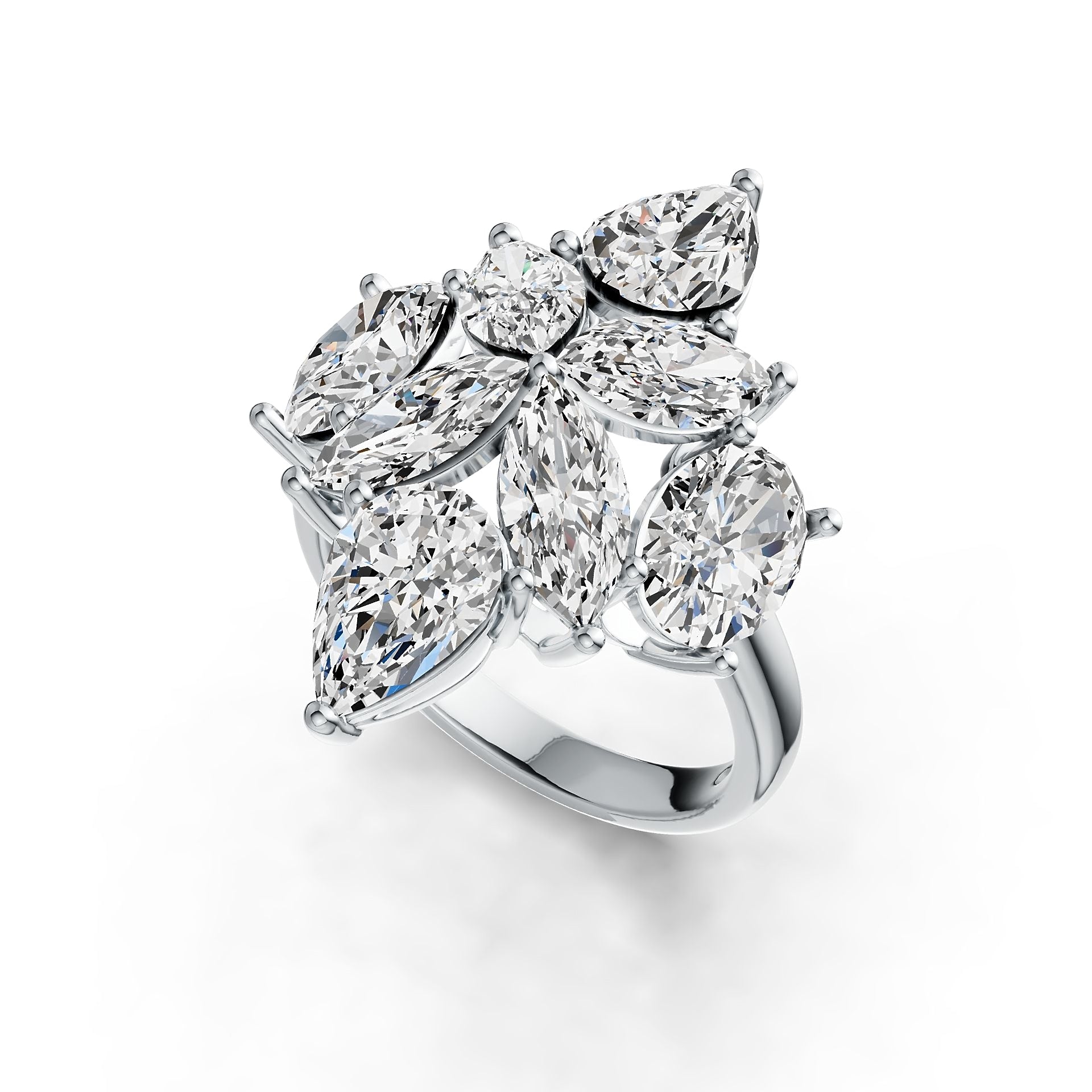 Sterling Silver Semi Mount Ring Setting Marquise MQ 9x4.5mm PE 9x6mm OV 8x6mm Syzjewelry