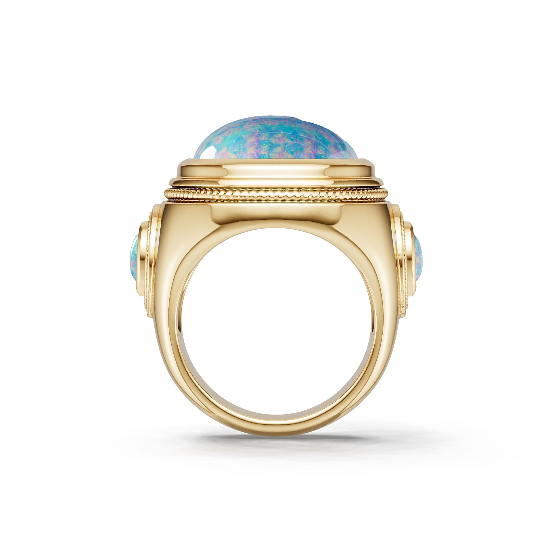 18K Gold Semi Mount Ring Setting Round Ro 21x16mm Syz Jewelry