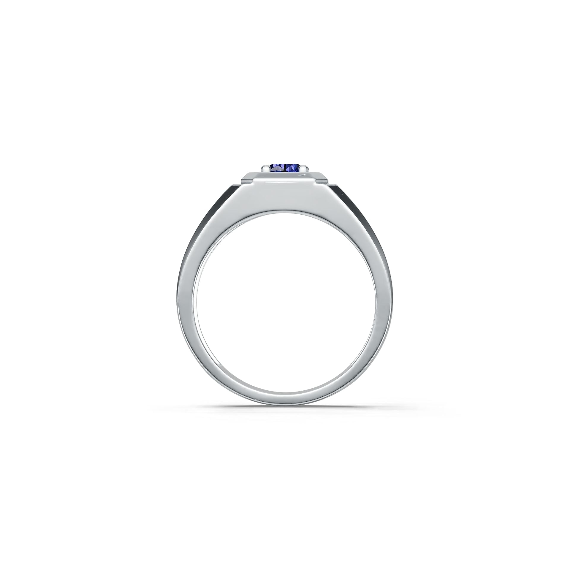Men's Sterling Silver Semi Mount Ring Setting Round RD 4x4mm White Top 2344 Syzjewelry