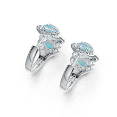 Sterling Silver Semi Mount Earrings Setting Oval OV 6X4mm Cabochon DHJ