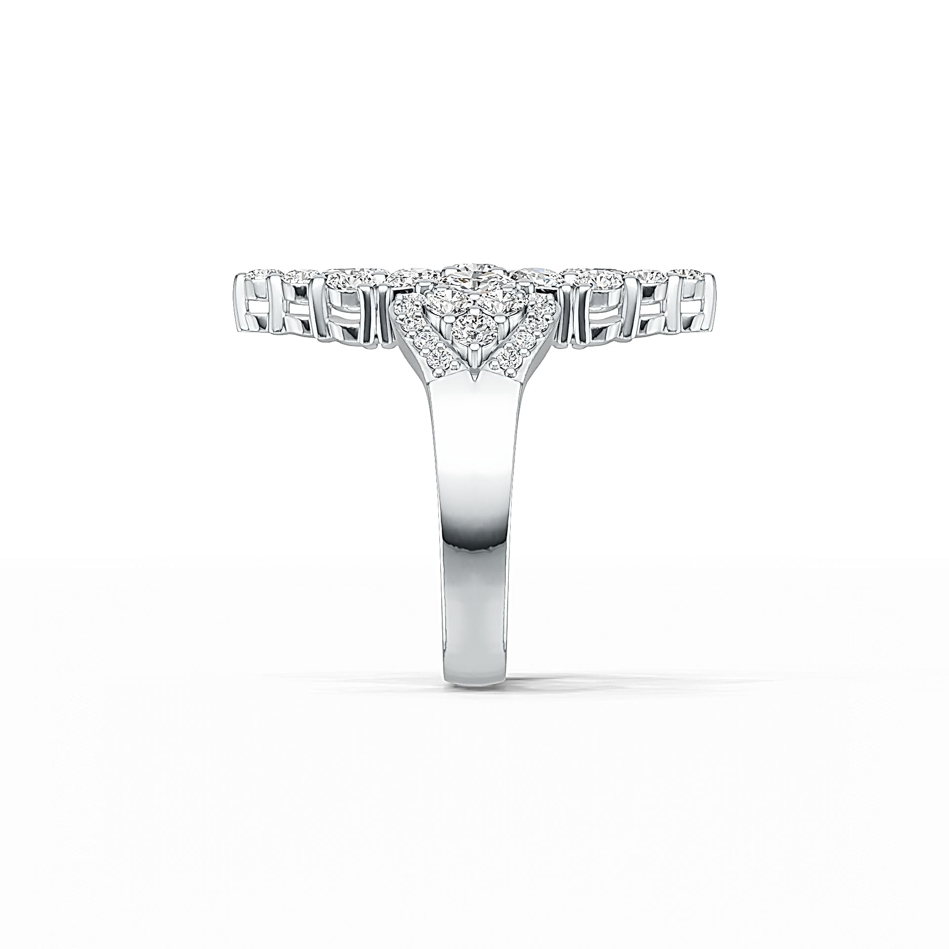 18K Gold Semi Mount Ring Setting Oval OV 5X3mm PE 5X3mm Diamond Accent DHJ