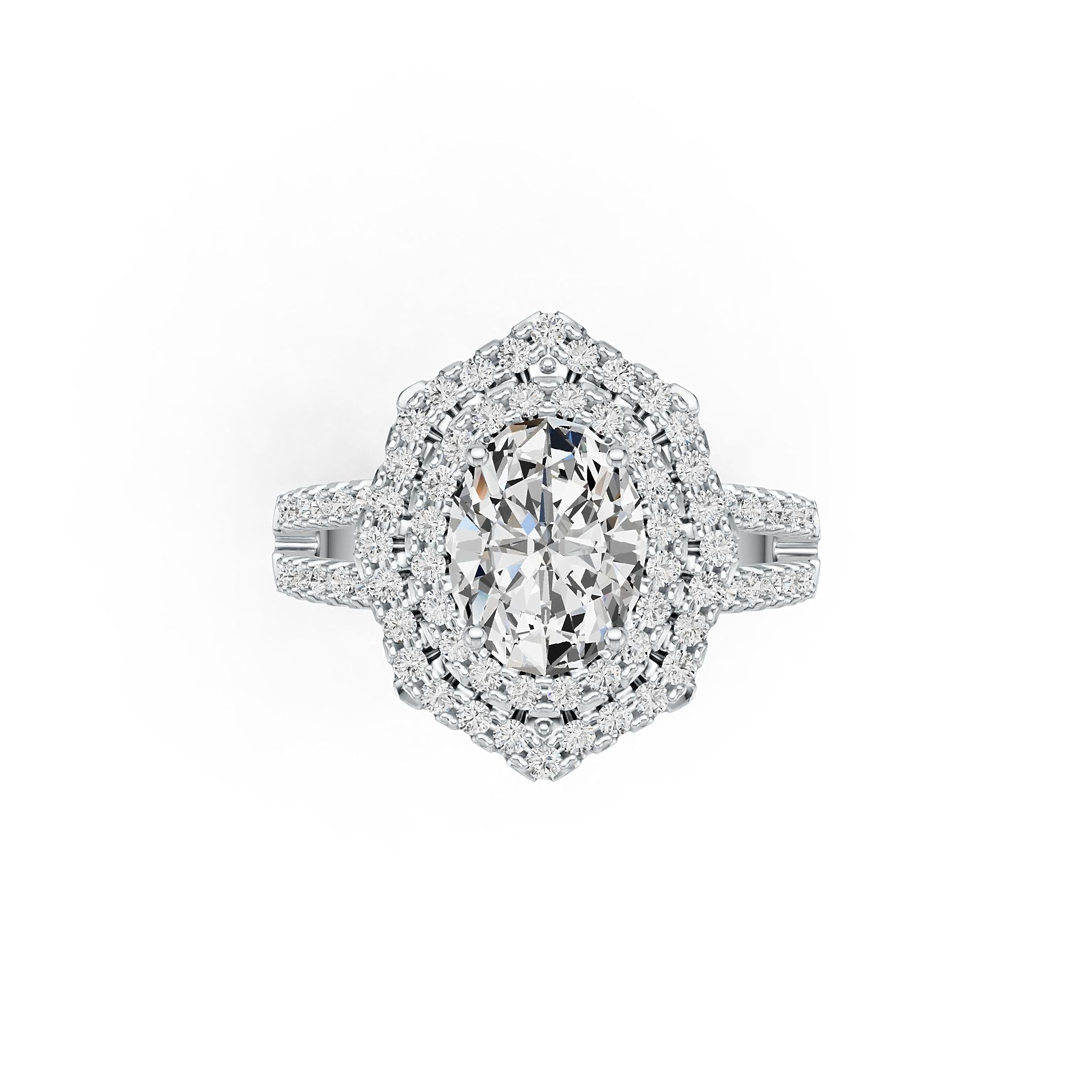 14K Gold Semi Mount Ring Setting Oval OV 9X7mm Diamond Accent DHJ