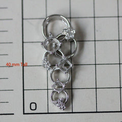 10K Gold Semi Mount Pendant Setting Cushion Cu7x7 5x5 & 4x4mm Moissanite Accent Syzjewelry