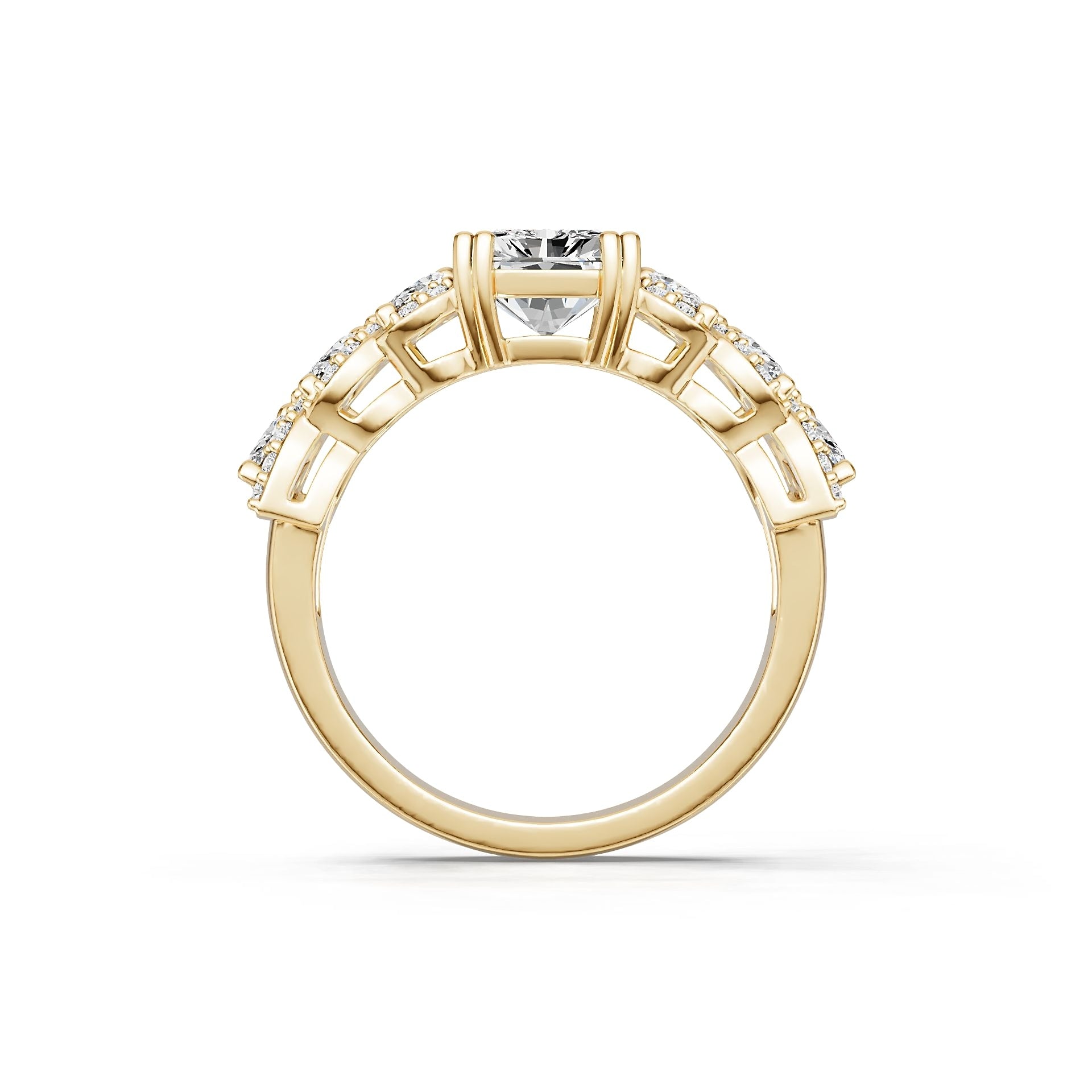 14K Gold Semi Mount Ring Setting Emerald Em 9x7mm Diamond Accent Syz Jewelry