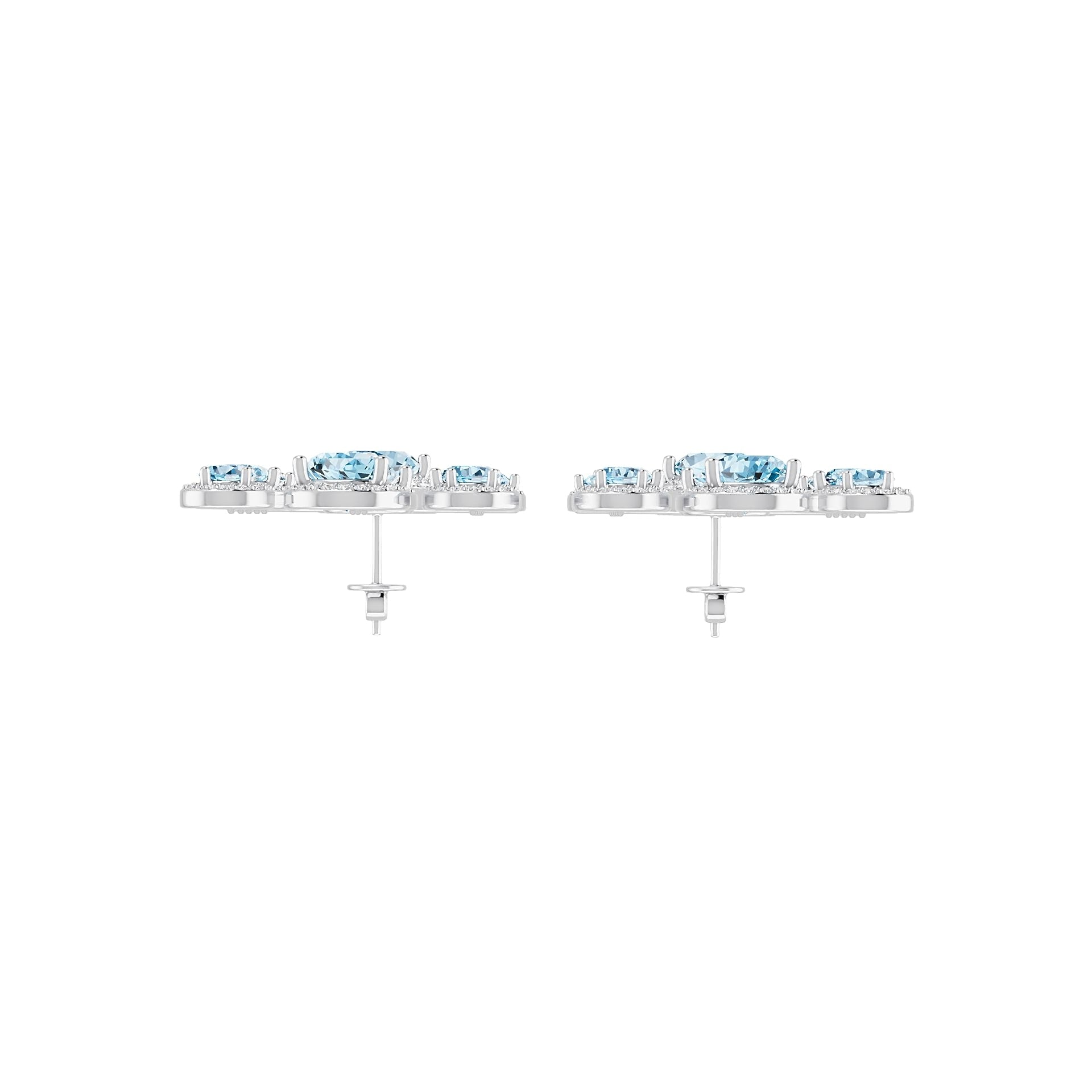 14K Gold Semi Mount Earrings Setting Oval Ov 8x6mm Diamond Accent Syz Jewelry