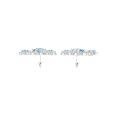 14K Gold Semi Mount Earrings Setting Oval Ov 8x6mm Diamond Accent Syz Jewelry