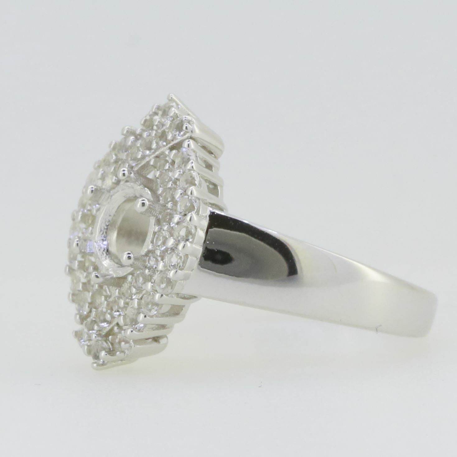 Platinum Semi Mount Ring Setting Round RD 6x6mm PJC7741R Diamond Accent Syzjewelry