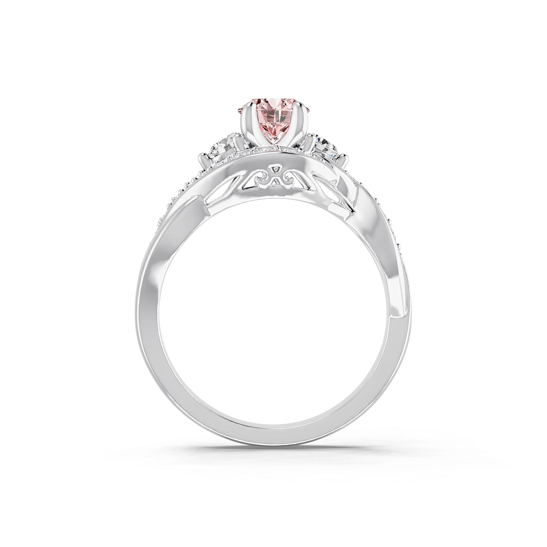 18K Gold Semi Mount Ring Setting Round Ro 5x5mm Diamond Accent Syz Jewelry