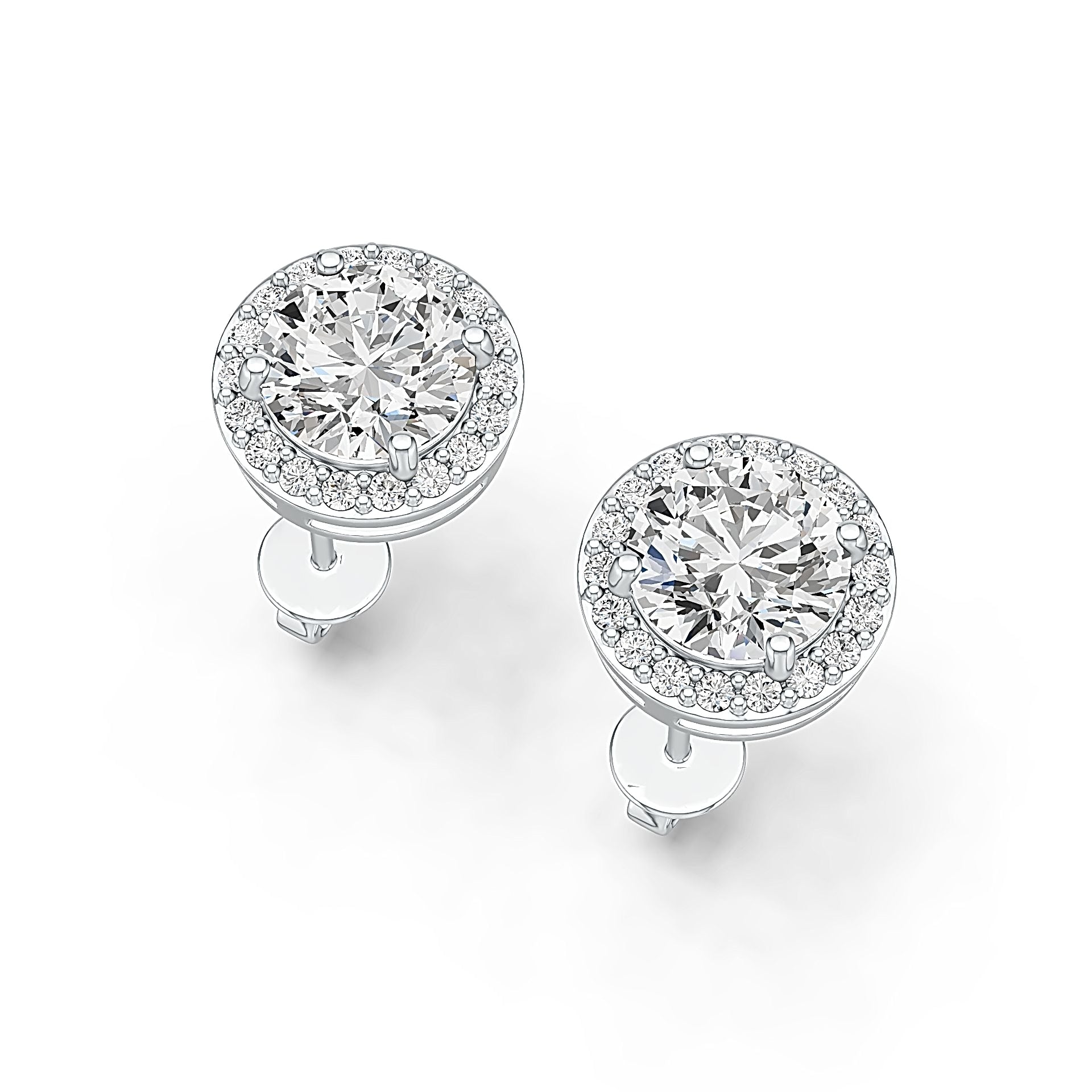 Sterling Silver Semi Mount Earrings Setting Round RD 8x8mm DHJ