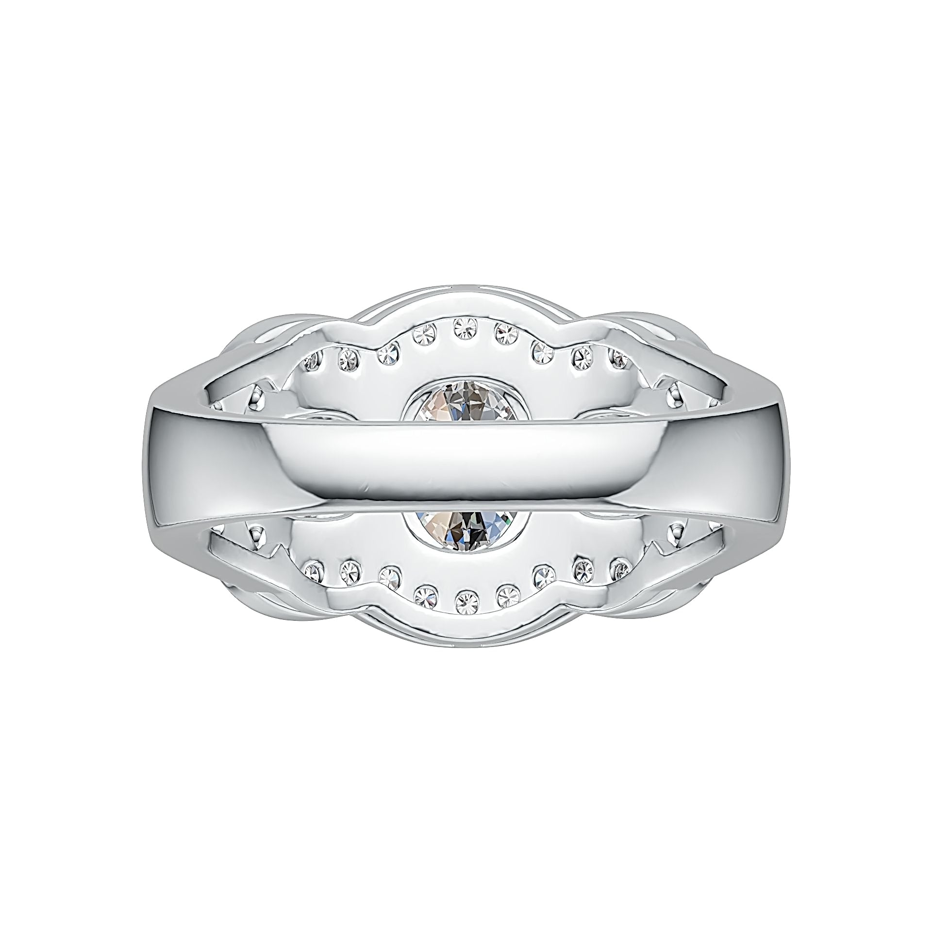 14K Gold Semi Mount Ring Setting Oval OV 8X6mm Diamond Accent DHJ
