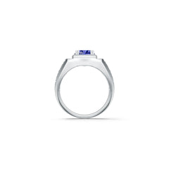 Men's Sterling Silver Semi Mount Ring Setting Oval OV 10x8mm w/ Accent DHJ