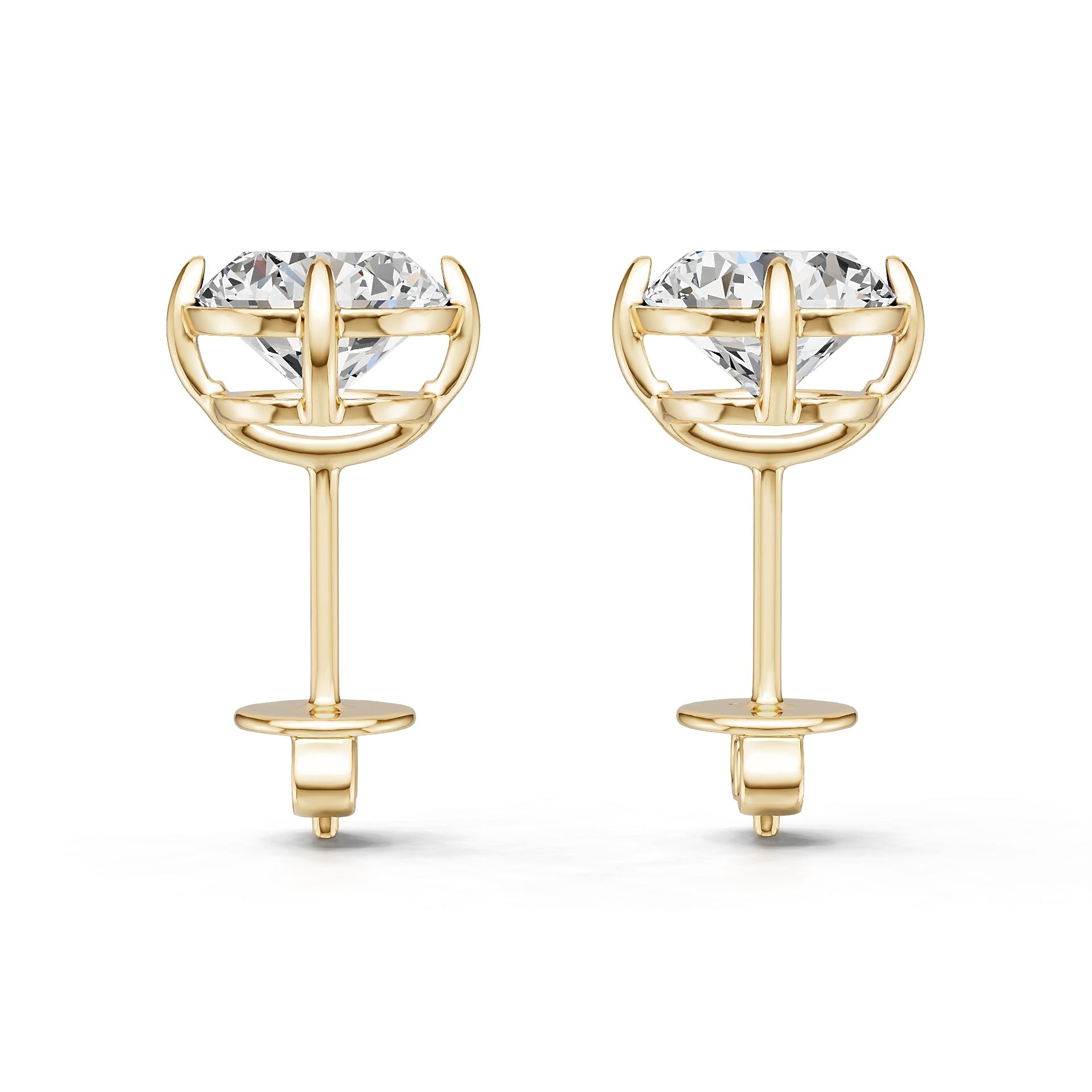 Platinum Semi Mount Earrings Setting Round Ro 6x6mm Syz Jewelry
