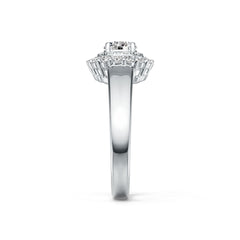 10K Gold Semi Mount Ring Setting Round RD 6x6mm Engagement Ring Moissanite Accent DHJ