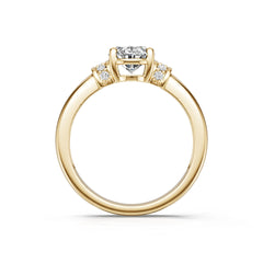 14K Gold Semi Mount Ring Setting Oval Ov 8x6mm Diamond Accent Syz Jewelry