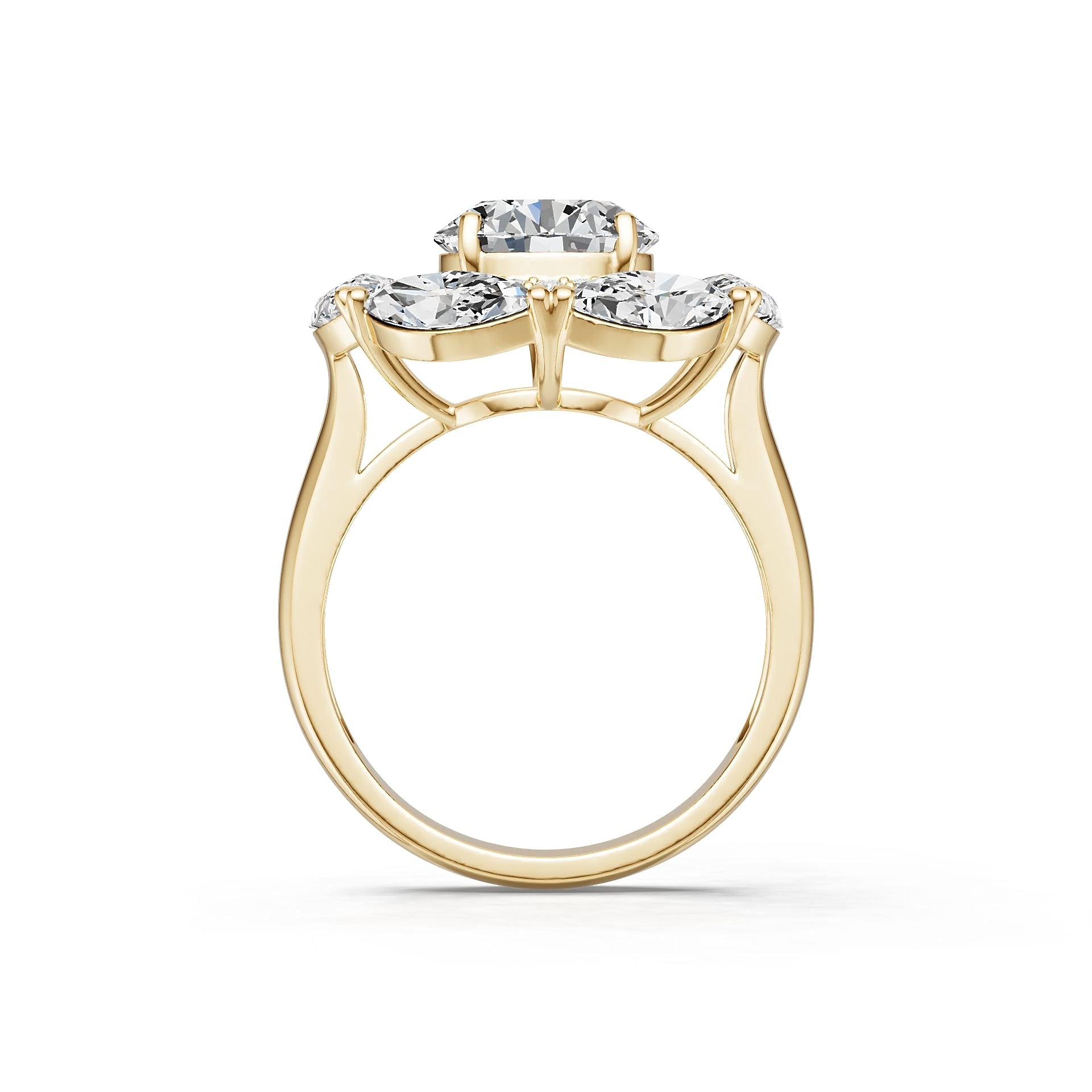 Platinum Semi Mount Ring Setting Round Ro 8x4mm Diamond Accent Syz Jewelry
