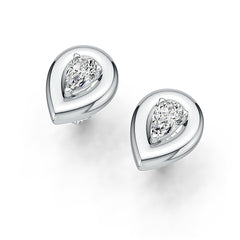 Sterling Silver Semi Mount Earrings Setting Pear PE 6x4mm Stud DHJ