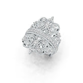 Sterling Silver Ring Crown Theme with White Topaz or Moissanite DHJ