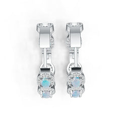 Platinum Semi Mount Earrings Setting Oval OV 4X3mm Diamond Accent DHJ