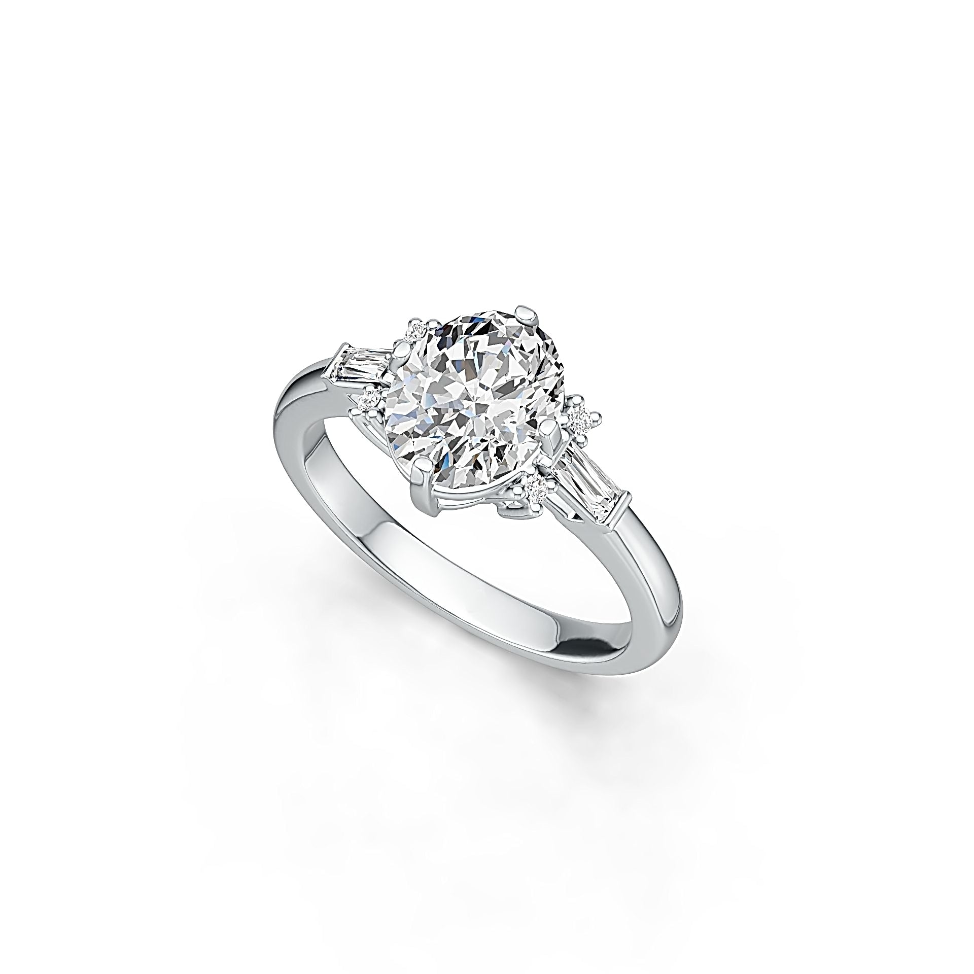 Sterling Silver Semi Mount Ring Setting Oval OV 10X8mm White Topaz M0075DK21205R - Syzjewelry