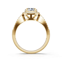 18K Gold Semi Mount Ring Setting Round Ro 6x6mm Diamond Accent Syz Jewelry