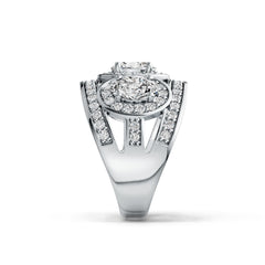 Platinum Semi Mount Ring Setting Oval OV 7X5mm Diamond Accent DHJ