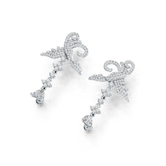 Sterling Silver Semi Mount Earrings Setting Pear PE 6X4mm Bird Theme DHJ