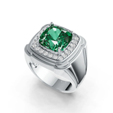 Sterling Silver Semi Mount Men's Ring Setting Cushion CU 10X10mm NO Small Stones / Blank halo Syzjewelry