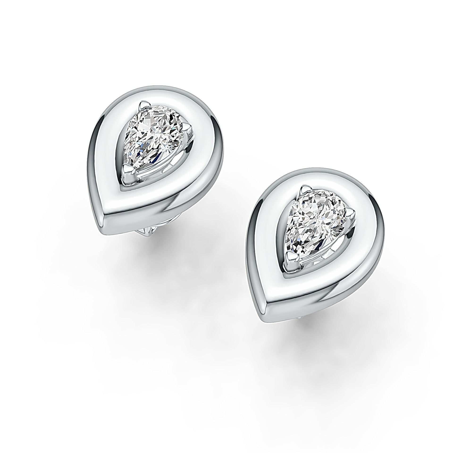14K Gold Semi Mount Earrings Setting Pear PE 6x4mm DHJ