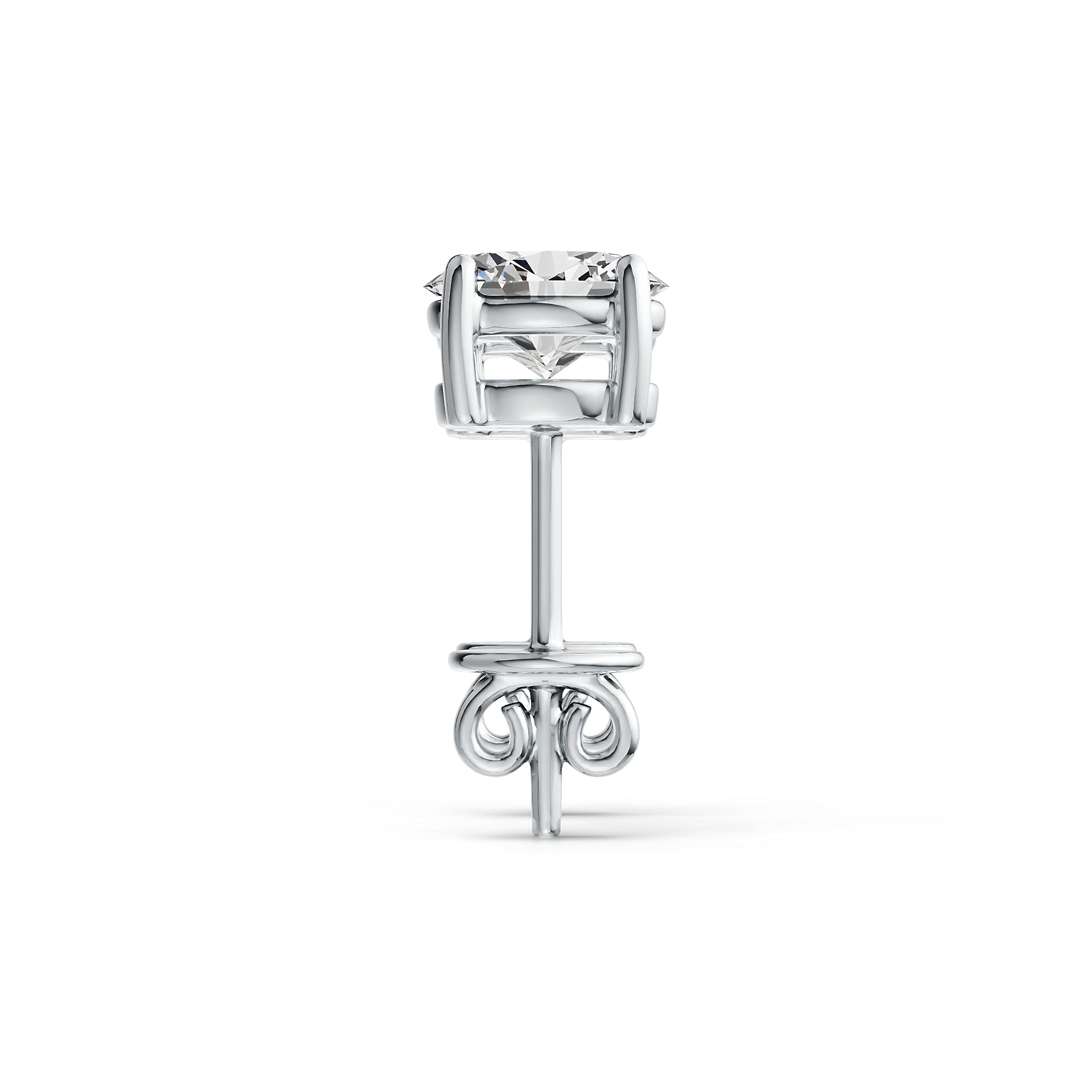 Platinum Semi Mount Earrings Setting Oval OV 5X4mm Simple Stud DHJ