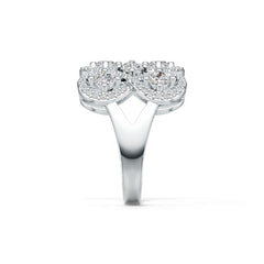 Platinum Semi Mount Ring Setting Round RD 4x4mm Diamond Accent DHJ