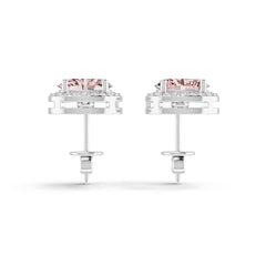 Platinum Semi Mount Earrings Setting Oval Ov 9x6mm Diamond Accent Syz Jewelry