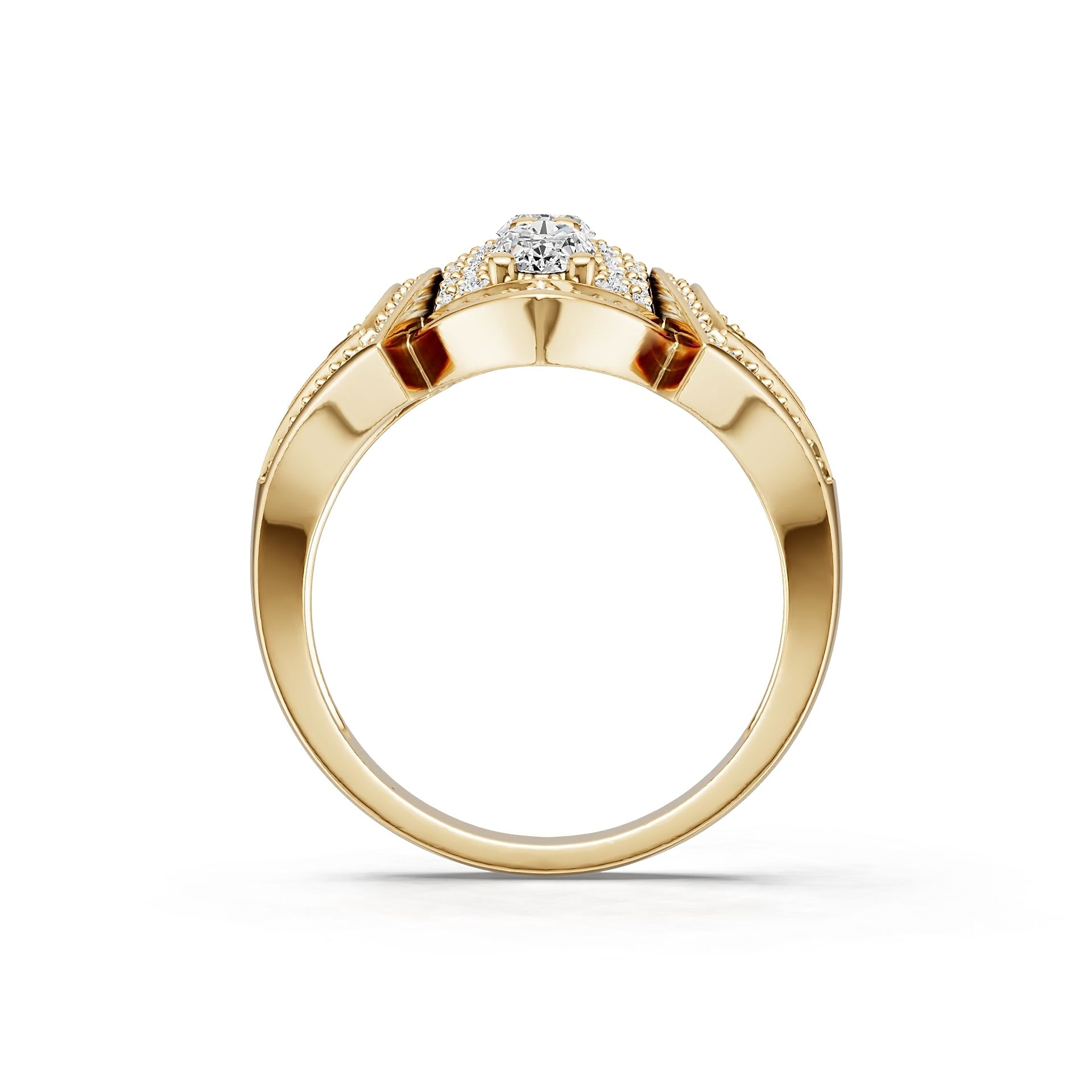 14K Gold Semi Mount Ring Setting Oval Ov 5x4mm Diamond Accent Syz Jewelry