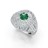 Sterling Silver Semi Mount Ring Setting Round RD 7x7mm with White Topaz or Moissanite DHJ