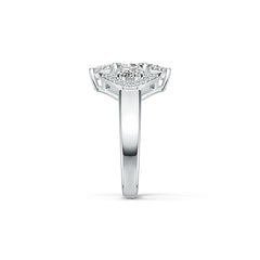 Platinum Semi Mount Ring Setting Oval OV 7x5mm with White Topaz Diamond Accent DHJ