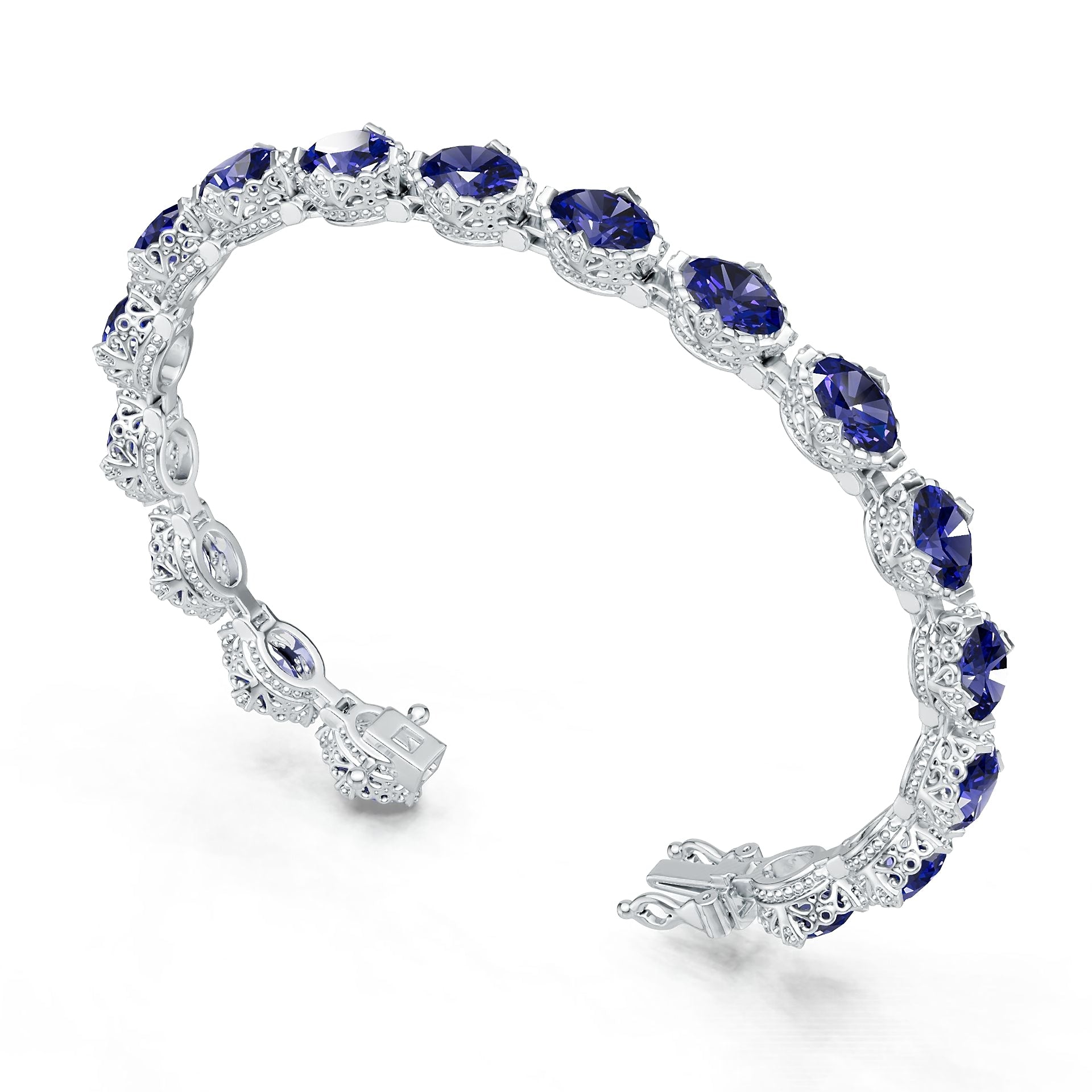 Sterling Silver Semi Mount Bracelet Setting Oval OV 8x6mm Syzjewelry