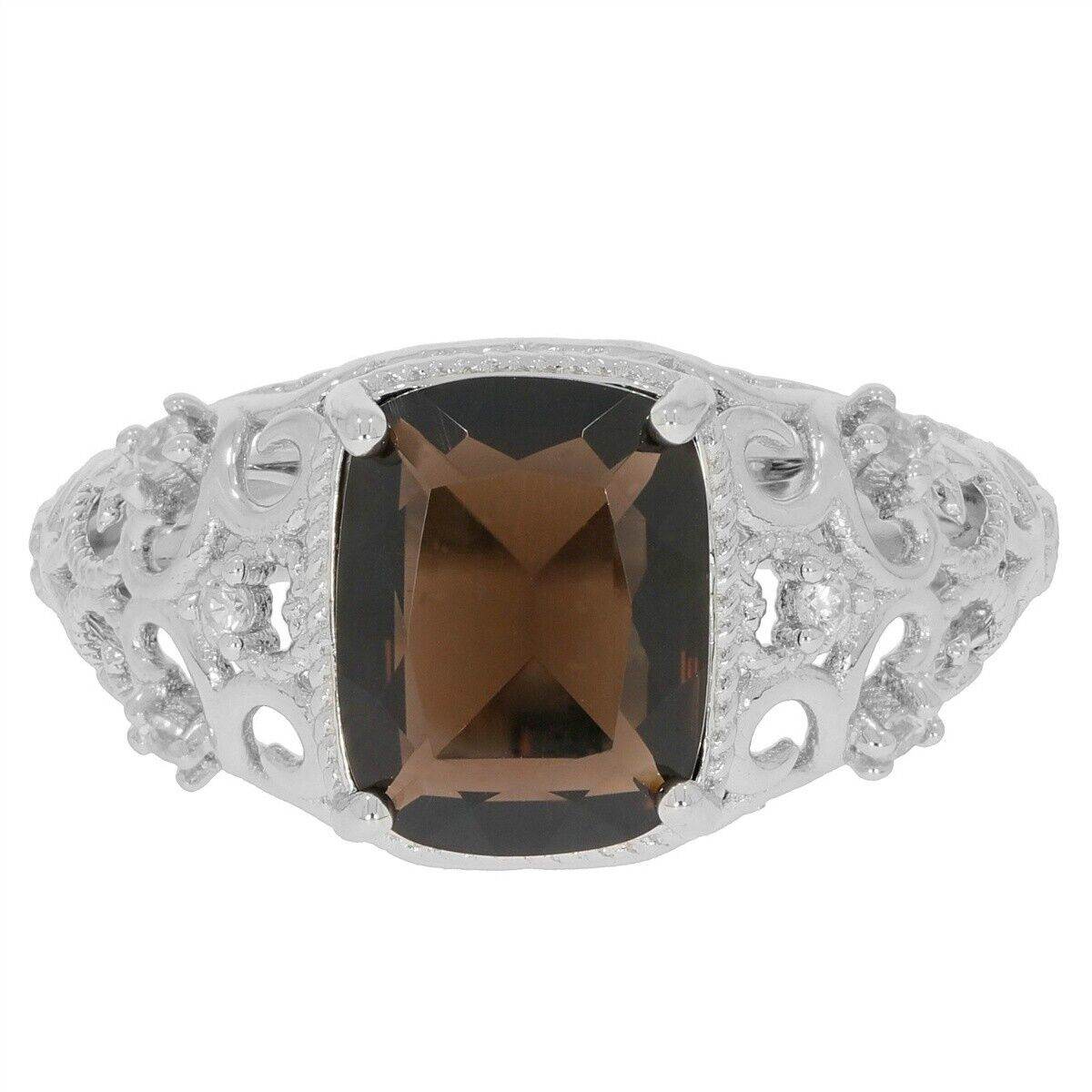 Art Deco Style 10K Gold Semi Mount Ring Setting Cushion Cu 10x8 Moissanite Accent Syzjewelry