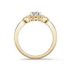 10K Gold Semi Mount Ring Setting Oval Ov 7x5mm Moissanite Accent Syz Jewelry