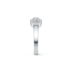 Platinum Semi Mount Ring Setting Oval OV 4X3mm with White Topaz Diamond Accent DHJ