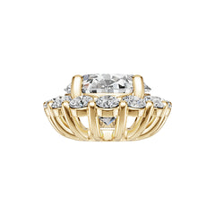 Platinum Semi Mount Pendant Setting Oval Ov 11x9mm Diamond Accent Syz Jewelry