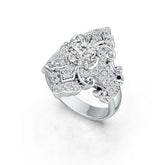 Sterling Silver Semi Mount Ring Setting Round RD 7x7mm Art Deco DHJ