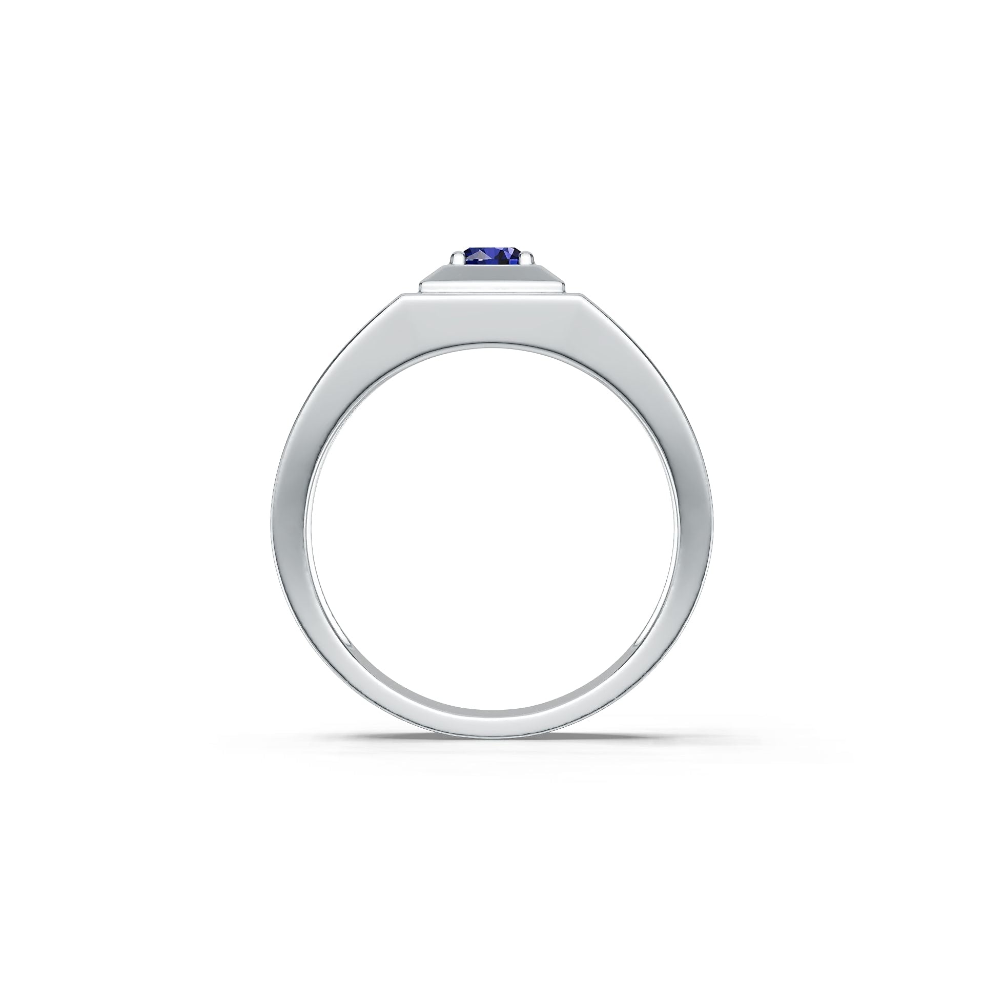 Men's Sterling Silver Semi Mount Ring Setting Round RD 4x4mm Syzjewelry