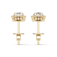 Platinum Semi Mount Earrings Setting Round Ro 5x5mm Diamond Accent Syz Jewelry