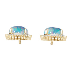 18K Gold Semi Mount Earrings Setting Round Ro 14x10mm Diamond Accent Syz Jewelry