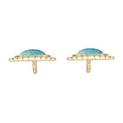 18K Gold Semi Mount Earrings Setting Round Ro 5x7mm Syz Jewelry