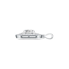 10K Gold Semi Mount Pendant Setting Round RD 9x9mm Moissanite Accent DHJ
